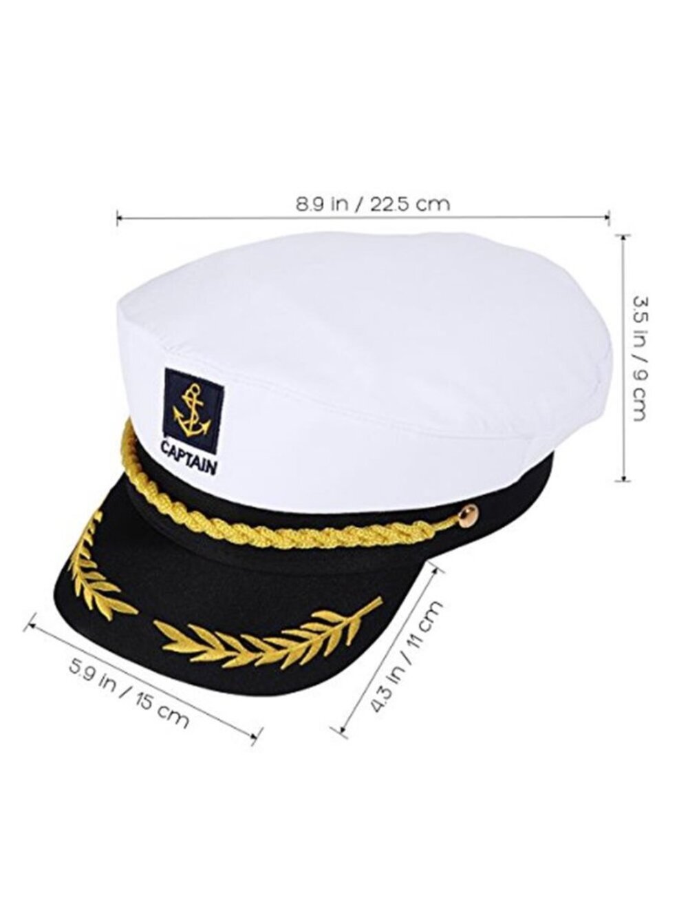 Adult Yacht Captain Hat White Sailor Hat for Women Men Yacht Boat Sailor - Picture 4 of 7